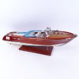 A Riade Aquavera speed boat "Riva", on stand, length 55cm