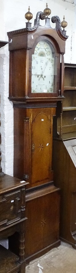 An 18th century 8-day clock, having a 12" arch-top painted dial with 2 subsidiary dials, dial signed - Image 2 of 2