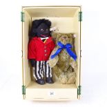Steiff Jolly Golly 34 and Teddy Bear Blond 30, limited edition of 1500, original box