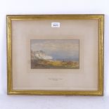 John Henry Mole, watercolour, Pegwell Bay Isle of Thanet, signed and dated 1867, 5.5" x 9", framed