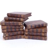 A set of 11 early 19th century leather-bound books, Elegant Extracts from the Most Eminent British