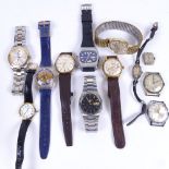 A box of various wristwatches, to include Rotary and Seiko etc