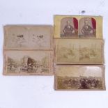 5 19th century stereo viewer cards, including hand signed example of William Gladstone, sub-signed