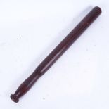 A Victorian Metropolitan Police truncheon, stamped MP under crown, overall length 44cm
