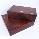 A 19th century brass-bound mahogany travelling box, length 35cm, a small Victorian mahogany