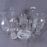 Cut-glass decanters, vases etc