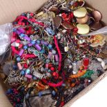 A box of mixed modern costume jewellery