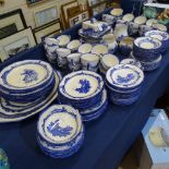 An extensive Royal Doulton Norfolk pattern blue and white ceramic dinner and tea service,