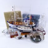 Model ships, ships in glass bottles etc