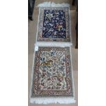 2 small Persian style rugs, 80cm x 60cm
