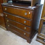 A mahogany 4-drawer chest on bracket feet, W76cm, H76cm, D45cm