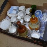 A mixed group of ceramics and glass (boxful)