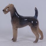 A Royal Copenhagen Airedale Terrier dog, model no. 3139, height 15.5cm