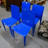 A set of 4 modern moulded plastic stacking chairs, The Ultra Bellini Chair, model 1002, for Heller