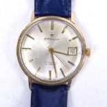 ERMAND - a gent's 14ct gold-cased automatic circular wristwatch, with date aperture, caseback marked