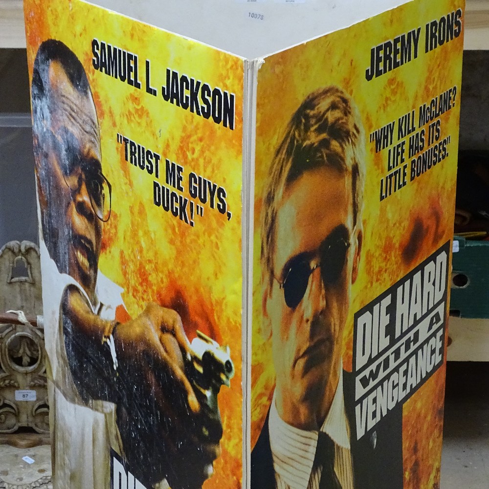 An original Die Hard With A Vengeance triangular cinema foyer floor standing advertising sign, - Image 2 of 2