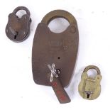 3 padlocks and keys, including example by Union (3)