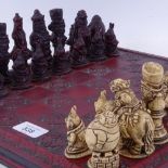 A composition Alice in Wonderland figure chess set, King height 6.5cm