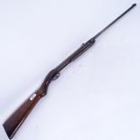 A pre-War German Haenel model II DRP break action .22 air rifle, with walnut butt, overall length