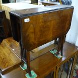 A walnut Sutherland table, label for John Perring, W62cm, H61cm