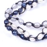 A 3-strand pearl necklace with silver clasp, length 38cm, in original box for Jersey pearls