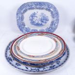 A group of transfer decorated meat plates (8)