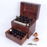 A 19th century mahogany apothecary chest, with recessed brass carrying handle and drawer under, 23cm