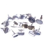 8 various pairs of silver cufflinks, to include pieces by Hermann Siersbol and Hugo Grun