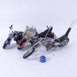 3 Franklin Mint Model Harley-Davidson Motorbikes, including Heritage Softail Classic, Heritage