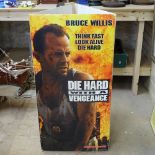 An original Die Hard With A Vengeance triangular cinema foyer floor standing advertising sign,