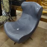 A contemporary design Ligne Roset Alster wingback lounge chair, by Emmanuel Dietrich, with maker's
