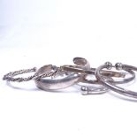 6 various Danish silver bangles