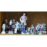 Various ceramic figures, including Royal Worcester 1052 (A/F) etc