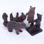 A group of Black Forest bears, including a matchbox holder (5)