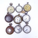 A silver-cased key-wind pocket watch, by W C Hallett Hastings, and various other gun-metal, brass