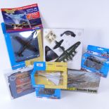 A group of Corgi Airfix and Atlas model toy aeroplanes, all boxed