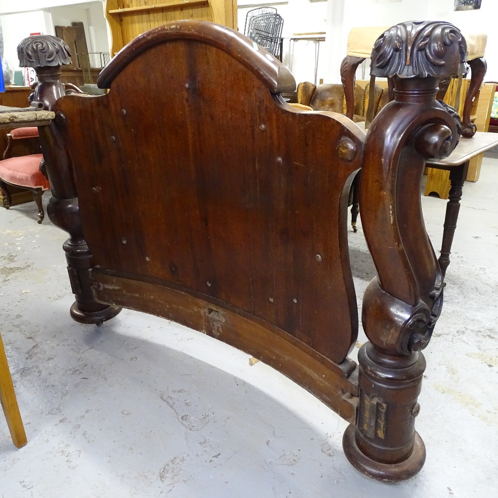 A Victorian mahogany footboard, and applied decoration, L150cm, H120cm - Image 2 of 2