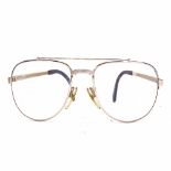 A pair of Vintage Dunhill 6029 gold plated prescription glasses, in original softshell case