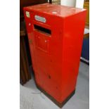 A Vintage red painted postbox, W44cm, H100cm, D27cm