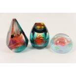 Three Caithness limited edition glass paperweights, comprising Gladiators, numbered 123/150,