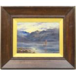 J A Daniel (active circa 1903), Pair, Sunrise and Sunset in the Highlands, oils on board, signed,