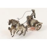 Modern silver chariot ornament, London 1968, 8.5cm, weight approx. 86g (2.77 troy ozs)