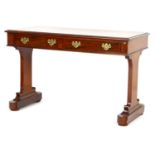 Early Victorian mahogany dressing table, circa 1840, rectangular top with a moulded edge over two