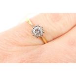 Diamond solitaire ring, central round brilliant cut diamond of approx. 0.25ct, illusion set in