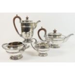 Walker & Hall silver silver four piece tea service in the manner of Paul Storr, Sheffield 1927,