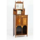 Late Victorian Sheraton Revival rosewood and inlaid cabinet, circa 1890, having a mirror back with a