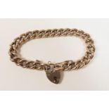 9ct gold curb link bracelet, with padlock clasp, length 20cm, weight approx. 15g