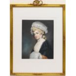 Louis Busiere (1880-1960), Portrait of Mrs Robinson after George Romney, coloured mezzotint,