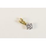 Diamond solitaire pendant, set with a single round brilliant cut stone of approx. 0.5ct, set in 18ct
