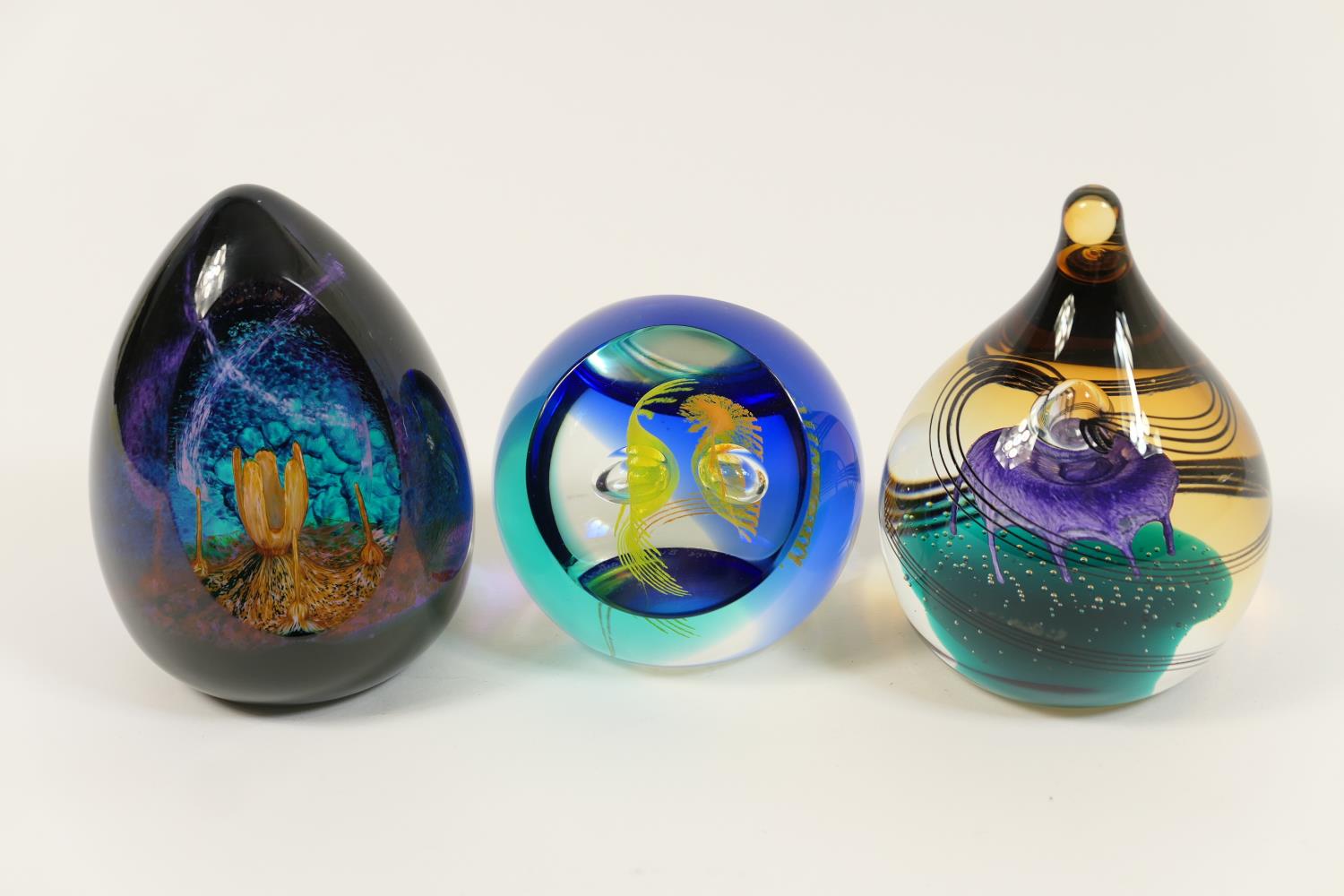 Three Caithness limited edition glass paperweights, comprising Camelot II, numbered 187/250, 11cm;